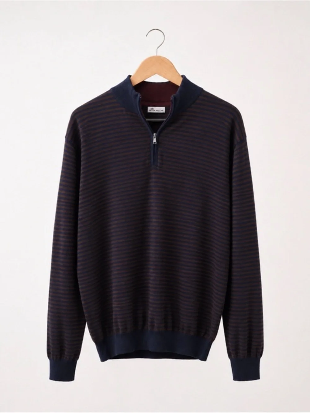 Peter Millar Merino Wool 1/4 Zip Golf Striped Sweater Large